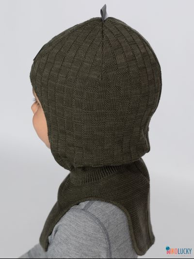 Шапка-шлем 20201-02 х/б подклад, темный хаки 48-50