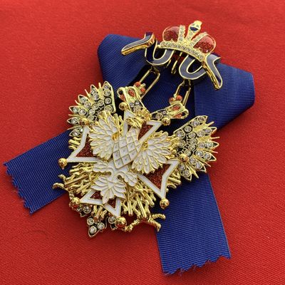 Орден Белого Орла со стразами и с бантом из муаровой ленты. Полноразмерная копия LUX! Лот № 57.