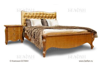 Кровать "Луиза" 160 декор (дерев. каркас)