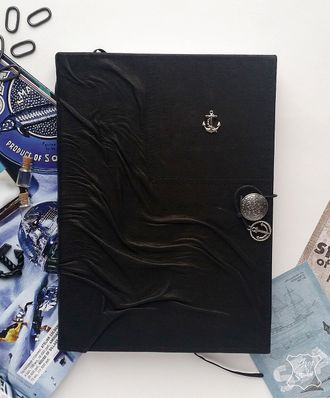 кожаный ежедневник, блокнот из кожи, мужской блокнот, блокнот ручной работы, морской ежедневник