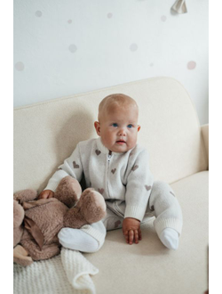 Комбинезон "Сердечки" молочный