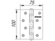 Петля универсальная Fuaro (Фуаро) 4BB/BL 100x75x2,5 BL (чёрный матовый) БЛИСТЕР