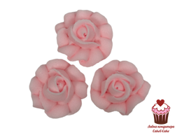 Цветы сахарные Розочки d3-3,5см, цвет розовый, 3 шт.