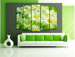 Модульная картина "Белые ромашки"