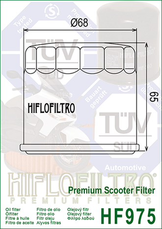 Масляный фильтр HIFLO FILTRO HF975 для Suzuki (1510-03G00, 16510-03G00-X07, 16510-07J00, 16510-34E006)