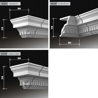 Карниз 4.01.202 сборный - 282*284*2000мм