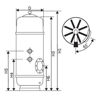 Фильтр FILTREX HB 500 мм с боковым 6-ти поз. клапаном 1 1/2", 7-10 м3/ч