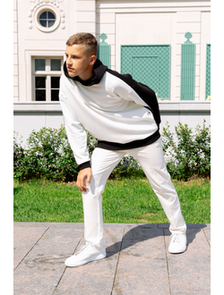 Худи колорблок с капюшоном