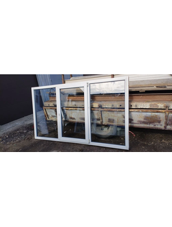 ОКНО БУ ШИРИНА 2440 ВЫСОТА 1370 ПРОФИЛЬ 60мм 24 СП (ОДНОКАМЕРНЫЙ)