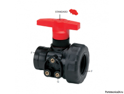 Кран 2х ходовой; тип ручки LC; крепление TYPE 1; вх.-вых.Г1" (ВЫСОКАЯ РУЧКА)