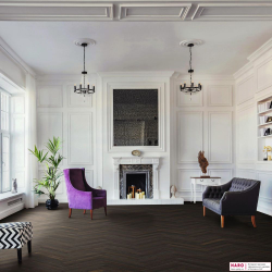 Инженерная доска Haro Prestige Дуб Африканский 540181 в интерьере гостиной