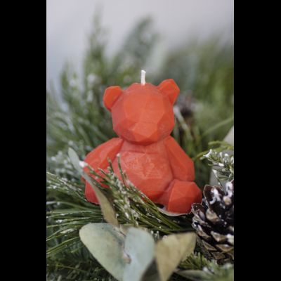 Свеча "Мишка геометрия" Алый