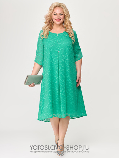 Нарядное шифоновое платье зеленого цвета