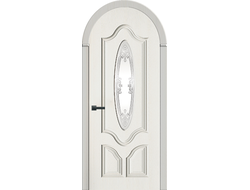 Радиусная дверь с художественным стеклом Глория,