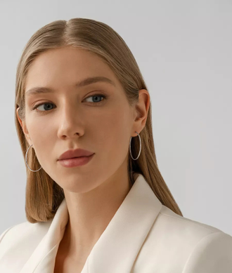 Серьги Конго с родиевым покрытием НС 22-390Ю-3