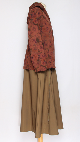 Джемпер ХЛОПОК "Капюшон Розы" коричневый до р.52