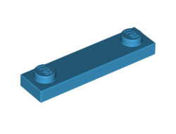 Plate, Modified 1 x 4 with 2 Studs without Groove, Dark Azure (92593 / 6185545)