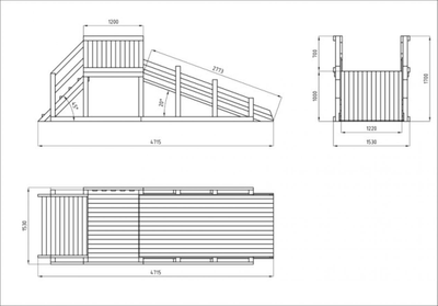Зимняя деревянная заливная горка Выше Всех Ледянка