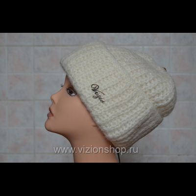 Женская шапка с отворотом Vizio Италия 202 CR белая