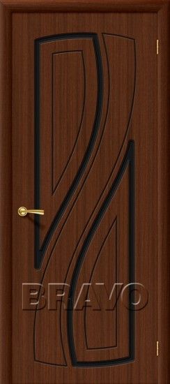 Межкомнатная шпонированная дверь Лагуна ПГ Шоколад файн-лайн