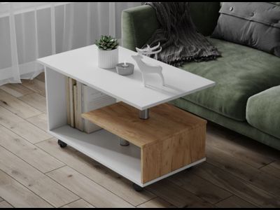 Журнальный стол Консул 5 Белый/Крафт (ТЭКС)