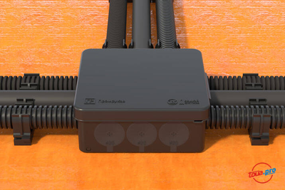 Коробка распределительная 100x100x40 для прямого монтажа двухкомпонентная безгалогенная (HF) П