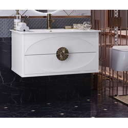 Тумба с раковиной Opadiris Ибица 90, подвесная белый/золото