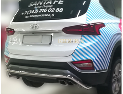Защита заднего бампера "волна" D 50,8 для Hyundai Santa Fe (2018-2021)