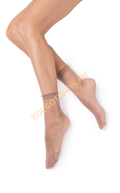 Носки женские MiNiMi Pois 20 den горошек - загар