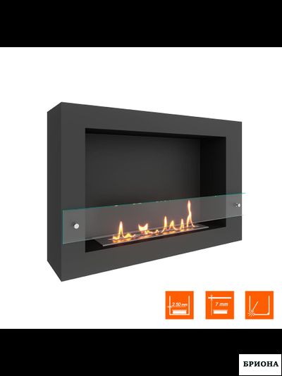 Биокамин  WALL ONE 800 черный. Защитное стекло