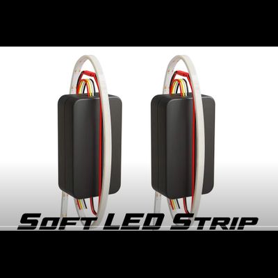 Светодиодные ленты ДХО+поворотник гибкие, 60см White+Yellow, с режимом притухания (комплект, 2шт)