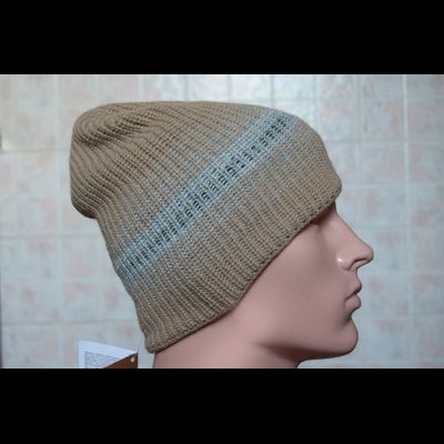 Вязаная бежевая мужская шапка Италия Vizio 6252 CL