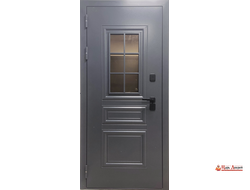 ТЕРМО Ш1 Букле графит / Белый матовый со стеклопакетом