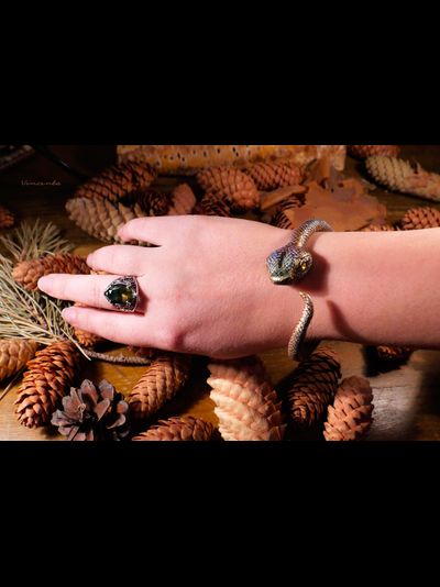 &quot;Золотая Радужная Змейка&quot;, необычный браслет в осеннем стиле