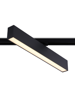 Трековый однофазный светодиодный светильник GL 6775 BK черный LED 24W 3000K 600*22*48