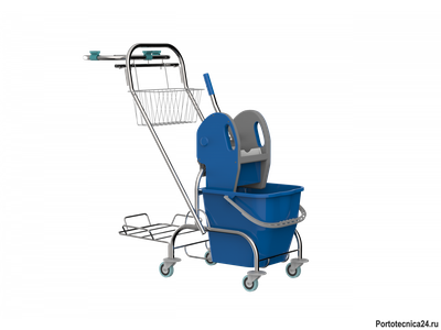 Одноведерная уборочная тележка Луиза + держатель для мусорного мешка на 120л.
