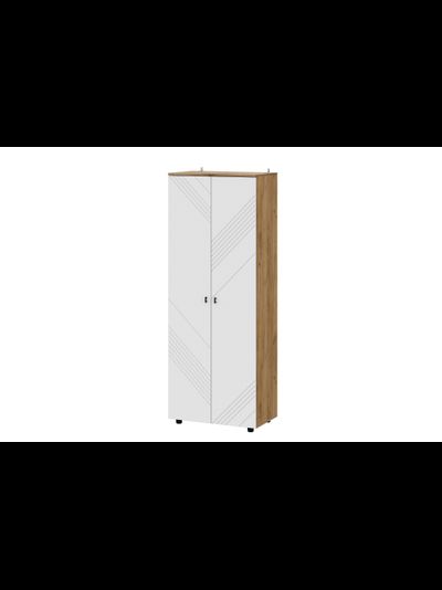 Байкал Шкаф двухстворчатый комбинированный SAFE Дуб Золотой/Белый матовый