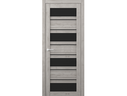 Межкомнатная дверь Монтана графит софт с черными стеклами