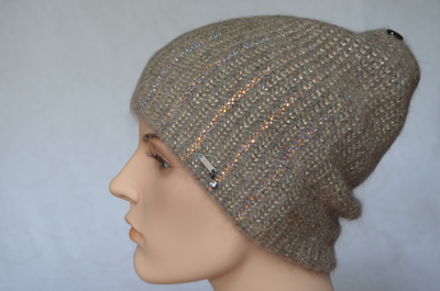 Зимняя шапка с украшениями Vizio Италия 6950 CY ореховая