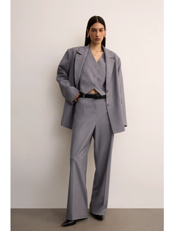 Брюки прямые мужского кроя (светло-серый)