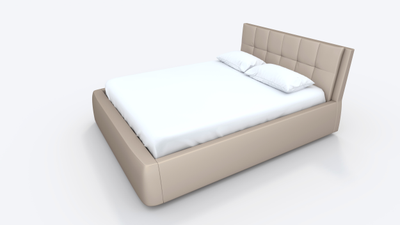 Кровать двуспальная MyCloud Болеро с подъемным механизмом, бельевым ящиком, мягкое изголовье