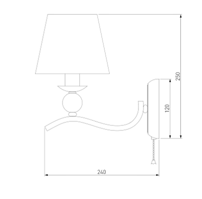 60097/1 ХРОМ КЛАССИЧЕСКОЕ БРА С АБАЖУРОМ