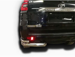 Защита заднего бампера уголки двойные d76/42 Toyota Land Cruiser Prado 150 (2017-...)