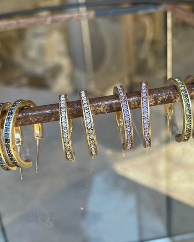 Серьги-полукольца с кристаллами цвет золото A&C (Норвегия)