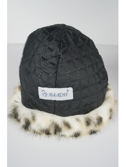 Женская ушанка «Гармония», цвет жемчуг + белый