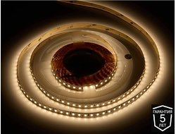 Лента светодиодная 2835, 600LED, 12V, ТЕПЛЫЙ белый (2800-3200к), 48W/5м,  8мм, IP20  AQ