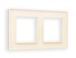 Рамка 2-ая Бежевое стекло органическое, коллекция PLATOS - Ambrella Volt - ALFA