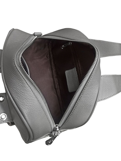 (АРТИКУЛ: 9910/6) СУМКА ЖЕНСКАЯ, НЕБОЛЬШАЯ, НАТУРАЛЬНАЯ КОЖА, СЕРАЯ, С ПЛЕЧЕВЫМ РЕМНЕМ