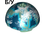 ! Б/У - Cylinder Hemisphere 11 x 11, Studs on Top with Naboo Blue / Green Planet Pattern (9674), Sand Green (98107pb01 / 6032015) - Б/У