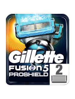 Сменная кассета Gillette Fusion5 Proshield Chill, 2 шт С охлаждающей технологией и смазывающими полосками до и после лезвий